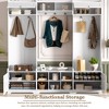 Sapphtopaz 4-in-1 Modern Hall Tree with Storage Shoe Bench & Adjustable Shelf Entryway Bench with 7 Hooks & 8 Cubbies for Entryway, Hallway - 3 of 4