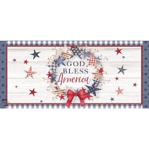 Briarwood Lane Everyday American Wreath Mini Mat 22x10 Indoor Outdoor Doormat - 1 of 2