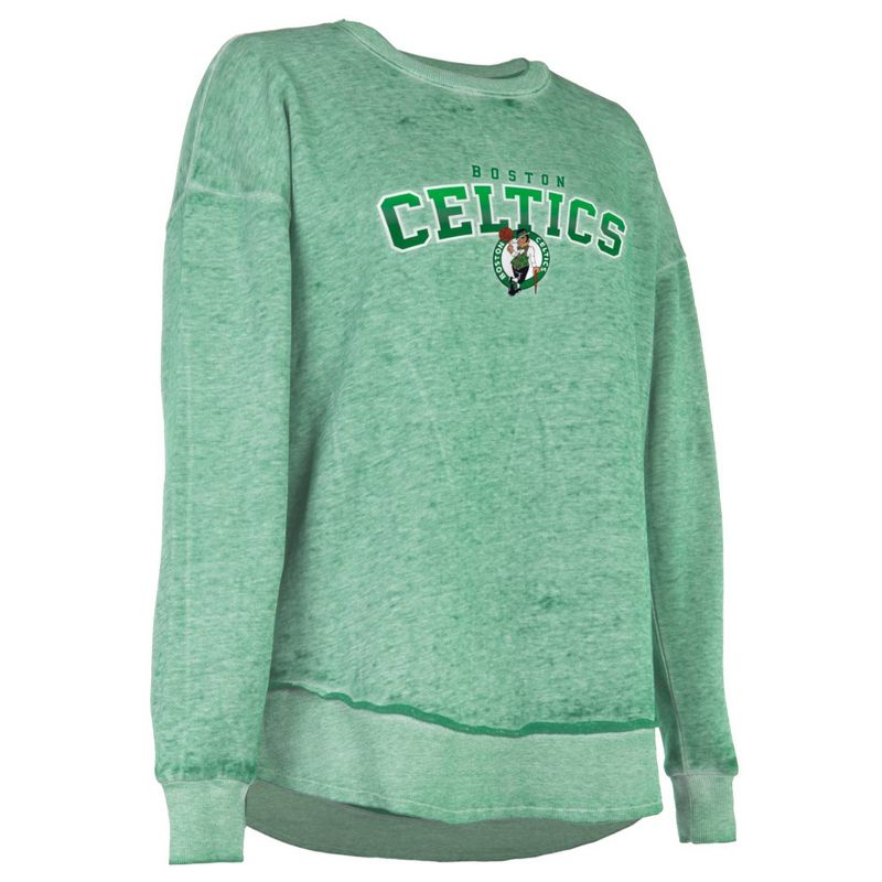 NBA Boston Celtics Women&#39;s Ombre Arch Print Burnout Crew Neck Fleece Sweatshirt, 3 of 5