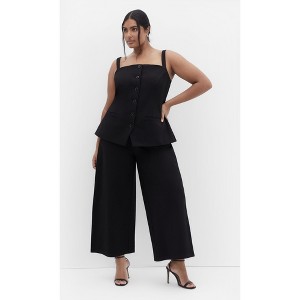 Women's Plus Size Peyton Ponte Top - black | CITY CHIC - 1 of 4