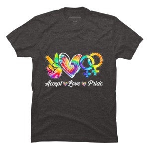 Adult Design By Humans Accept Love Tie-Dye Rainbow Pride By Marilynart T-Shirt - 1 of 2