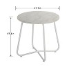 VECELO Patio Outdoor Side Snack Table, Small Round Anti-Rust Metal Style Desk for Garden or Balcony - 3 of 4