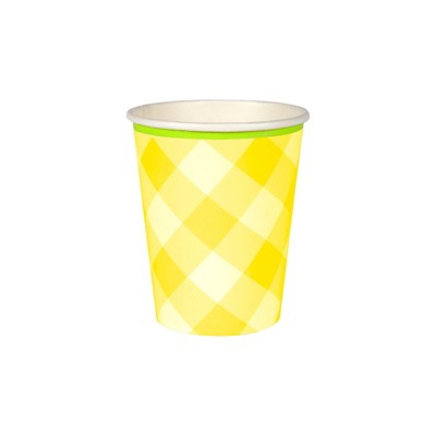 Meri Meri Yellow Gingham Cups