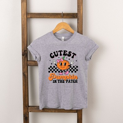 The Juniper Shop Cutest Pumpkin Checkered Toddler Short Sleeve Tee