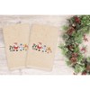 Linum Home Textiles Christmas Skating Party - Embroidered Luxury 100% Turkish Cotton Hand Towels (Set of 2) - 2 of 3