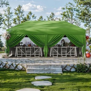 GustoWave 10 X 20ft Pop-Up Canopy with 6 Removable Sidewalls for Camping - 1 of 4