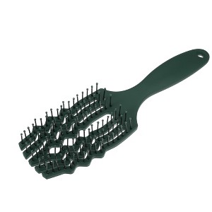 Unique Bargains Tangle Hair Brush Paddle Detangler for All Hair Types Black - 1 of 4