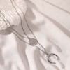 SOHI Women's Metallic Silver The Cosmo Multi-Layer Necklace - 3 of 4