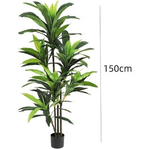 Artificial Dragon Tree in Pot - Tropical Fake Plant Decor for Living Room, Balcony, Bedroom, Office - 1 of 4