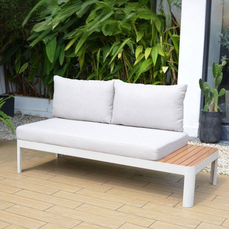 Amazonia Vista Teak/Cast Aluminum Outdoor Patio Loveseat Sofa, 2 of 3