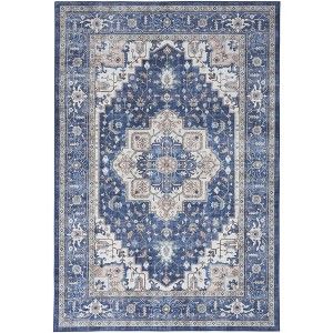 Nourison Fulton Vintage Bordered Medallion Non-Slip Flatweave Indoor Rug - 1 of 4