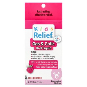 Homeolab USA Kids Relief®, Gas & Colic Oral Liquid, For Kids 0-9 Yrs, Raspberry, 0.85 fl oz (25 ml) - 1 of 3