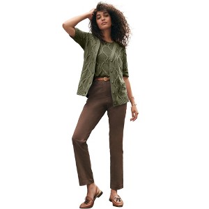 Jessica London Elbow Sleeve Cable Cardigan - 1 of 2