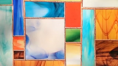 24" x 36" Multicolor Stained Glass Look Privacy Window Film