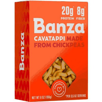 Banza Cavatappi Pasta from Chickpeas - Gluten Free, High Protein, and Lower Carb Protein Noodles, 8oz (Pack of 4)