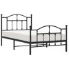 vidaXL Black Twin Metal Bed Frame with Headboard & Slats, No Mattress, Easy Assembly - 4 of 4