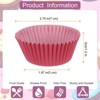 Unique Bargains Greaseproof Disposable Standard Size Cake Cookie Baking Cups 100 Pcs Red - 2 of 4