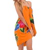 LA LEELA Women's Sarong Wraps Cover up Swimwear Wrap One Size Floral Orange - 3 of 4