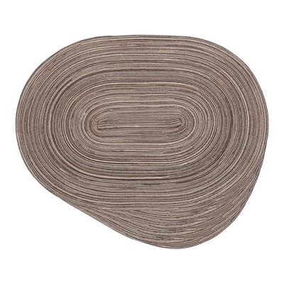 REGALWOVEN Polyester Oval Farmhouse Dining Kitchen Placemat 6 Pcs