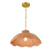 Scalloped Rattan Pendant Lighting, Natural - 4 of 4