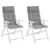 vidaXL Outdoor and Indoor Highback Chair Cushions in Gray - Set of 2, Durable Oxford Fabric Material, Ultra-Soft Foam Fiber Filling - 4 of 4