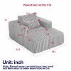 49”W Corduroy Sponge Sofa Lounge Chair Sleeper Chair with Removable footrest and Pillow, No Assembly Required-ModernLuxe - 3 of 4