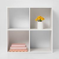 Room Essentials 4 Cube Decorative Bookshelf (White)
