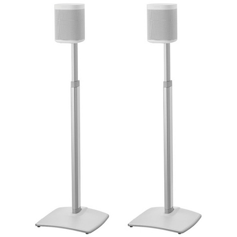 Sanus WSSA2 Adjustable Height Wireless Speaker Stands for Sonos ONE,  PLAY:1, and PLAY:3 - Pair (White)