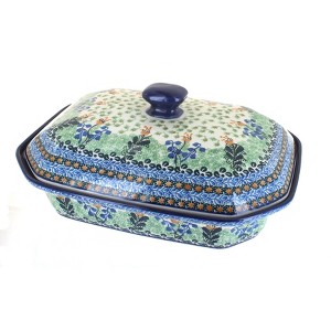 Blue Rose Polish Pottery 665 Ceramika Artystyczna Large Covered Baking Dish - 1 of 1