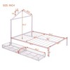 CAVINAS Full Size Bed Frame with House-Shaped Headboard Design, Full Size Metal Platform Bed, Pink - 3 of 4