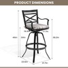 Pellebant Outdoor Cast Aluminum Swivel Bar Stool with Sunbrella Cushion - 3 of 4