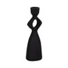 Modern Taper Candle Holder - Open Cutout Design - Polyresin - Contemporary Home & Office Decor - 10" Black - 3 of 4