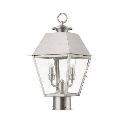 Livex Lighting Wentworth 2 - Light Post Light in  Brushed Nickel
