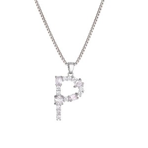 Adornia Silver Plated Mixed Stone Crystal Initial Necklace - 1 of 3