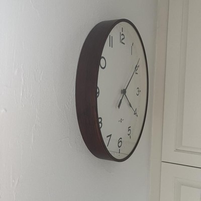 16 Thin Frame Wall Clock Red/brown - Threshold™ : Target