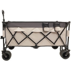 FURNIinspire Outdoor Serving Carts Heavy Duty Foldable Utility Wagon 480lbs Capacity Patented Ultra-Stable Frame, Khaki, 50.39"*25.98"*44.88" - 1 of 4
