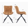 PAGED Swivel Dining Chairs Set of 2, Faux Leather Upholstered Dining Room Chairs with Metal Legs, Kitchen Chairs for Dining Room - 2 of 4