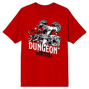 Dungeons & Dragons Dungeon Monsters Owlbear Crew Neck Short Sleeve Red Men's T-shirt - 1 of 3
