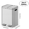 Step Kitchen Trash Can, Dual Classified Compartment Garbage Can, Stainless Steel Rubbish Bin With Soft-Close Lid and Removable Inner Wastebasket - 4 of 4