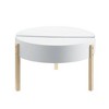 Bodfish Coffee Table White/Natural - Acme Furniture: Mid-Century Modern, Hidden Storage - 2 of 4
