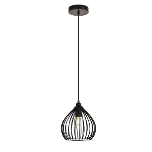 Elegant Lighting Sayer Collection Pendant D7.9 H8.9 Lt:1 Black Finish - 1 of 4