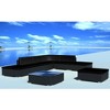 vidaXL 8 Piece Patio Lounge Set - Poly Rattan Garden Furniture Suite with Cushions and Steel Frame - Black - 2 of 4
