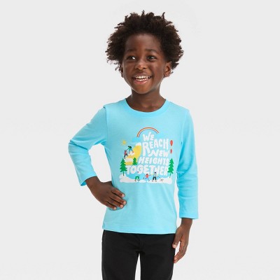 Toddler Boys' Long Sleeve Reach New Heights Together Graphic T-shirt - Cat  & Jack™ Light Blue 18m : Target