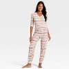 Women's "Let it Snow" Fair Isle Cozy Knit Holiday Matching Family Pajama Pants - Wondershop™ Cream - 3 of 4