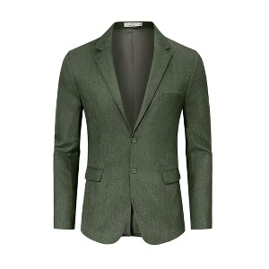 Men's Casual Blazers Two Button Lightweight Sport Coats for Men Regular Fit Linen Suit Jackets - 1 of 4