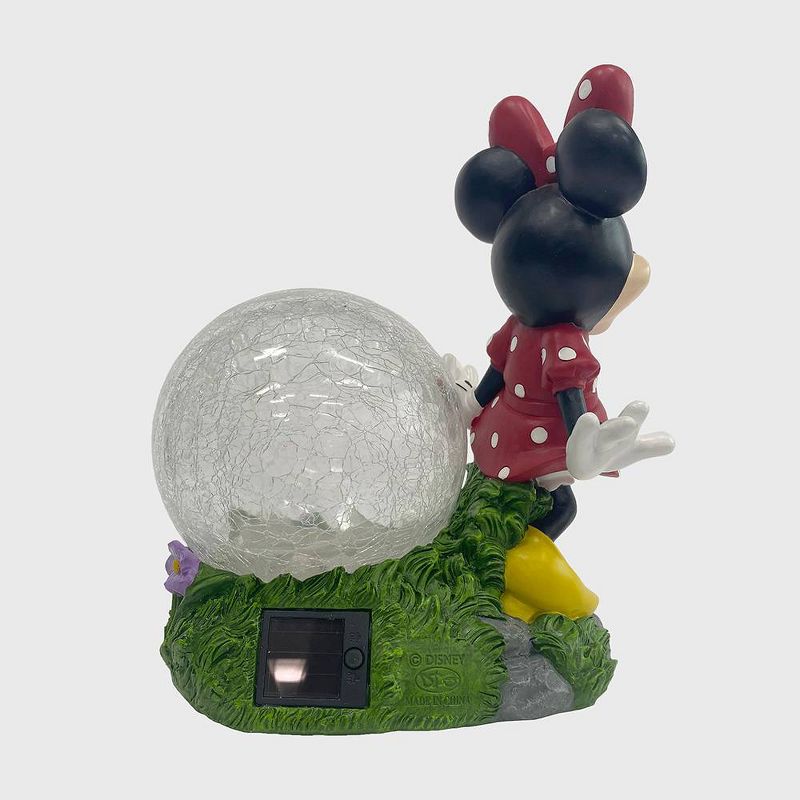 Disney 10.63&#34; Fiberglass/Polyester Minnie Solar Garden Statue with Crackle Glass Ball, 5 of 7