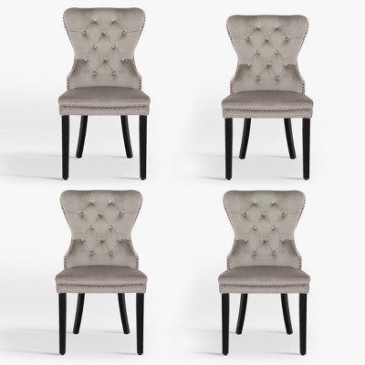 WestinTrends  Velvet Upholstered Tufted Dining Chairs (Set of 4)