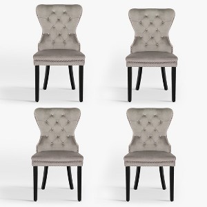 WestinTrends  Velvet Upholstered Tufted Dining Chairs (Set of 4) - 1 of 4