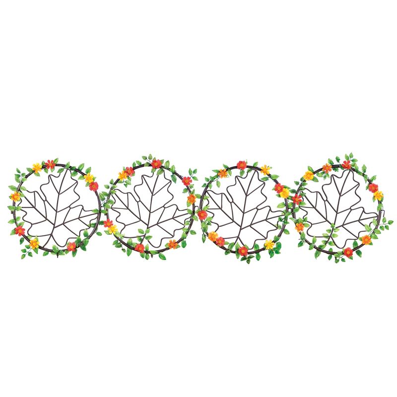 Collections Etc Maple Leaves Metal Wheel Garden Borders - Set of 4 13.25 X 13.25 X 18.75, 1 of 3