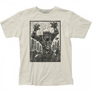 Adult Black Panther Woodcut Art T-Shirt - 1 of 2